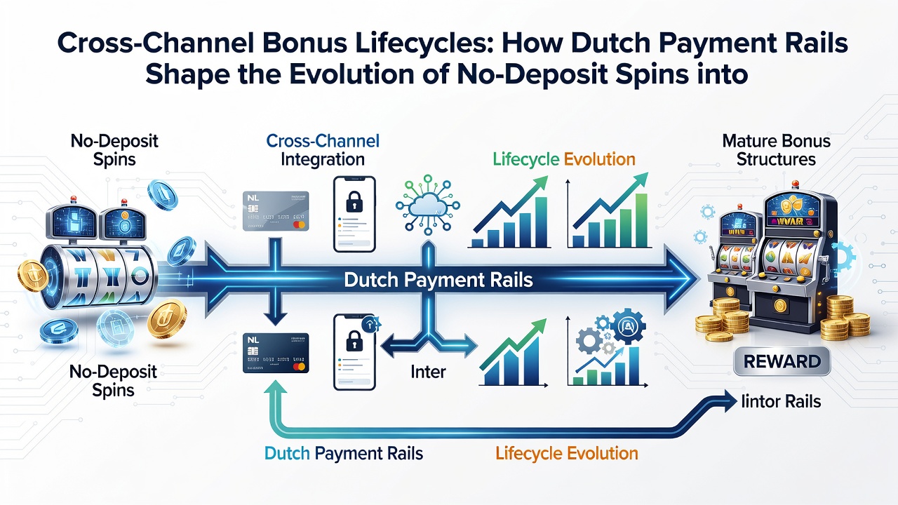 Diagram van mobiele live tafels en sportsbooks met Nederlandse betaalrails die bonusstromen verbinden