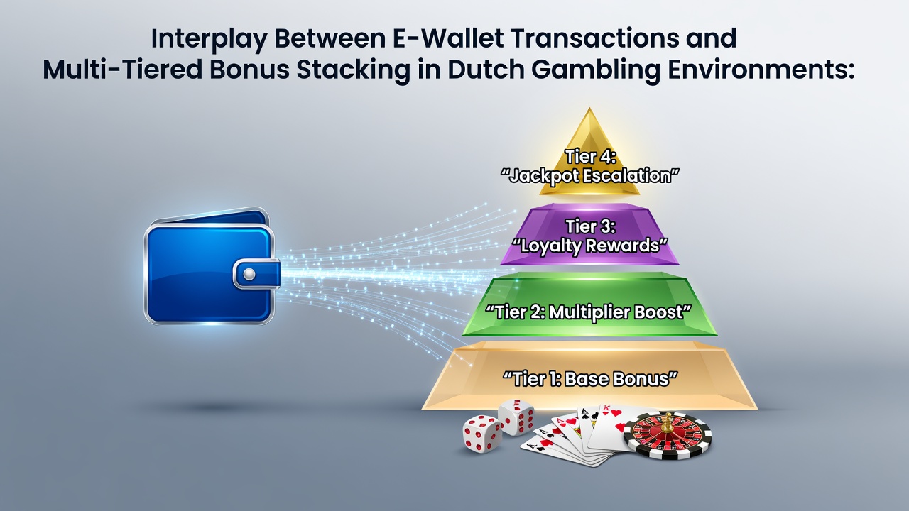 Illustratie van e-wallet transacties die verbonden zijn met multi-tiered bonusstructuren in Nederlandse online casino's