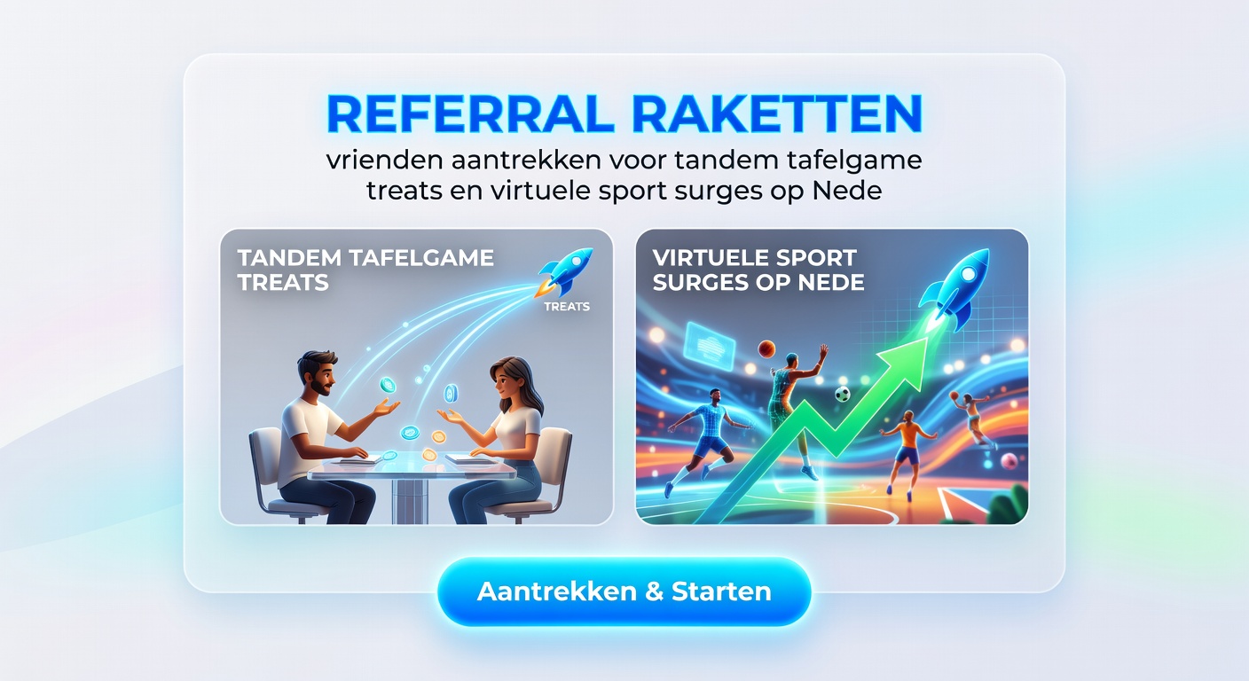 Schermafbeelding van een tandem tafelgame sessie met referral bonussen en virtuele sport surges op een Nederlands mobiel platform, vrienden high-fiven virtueel