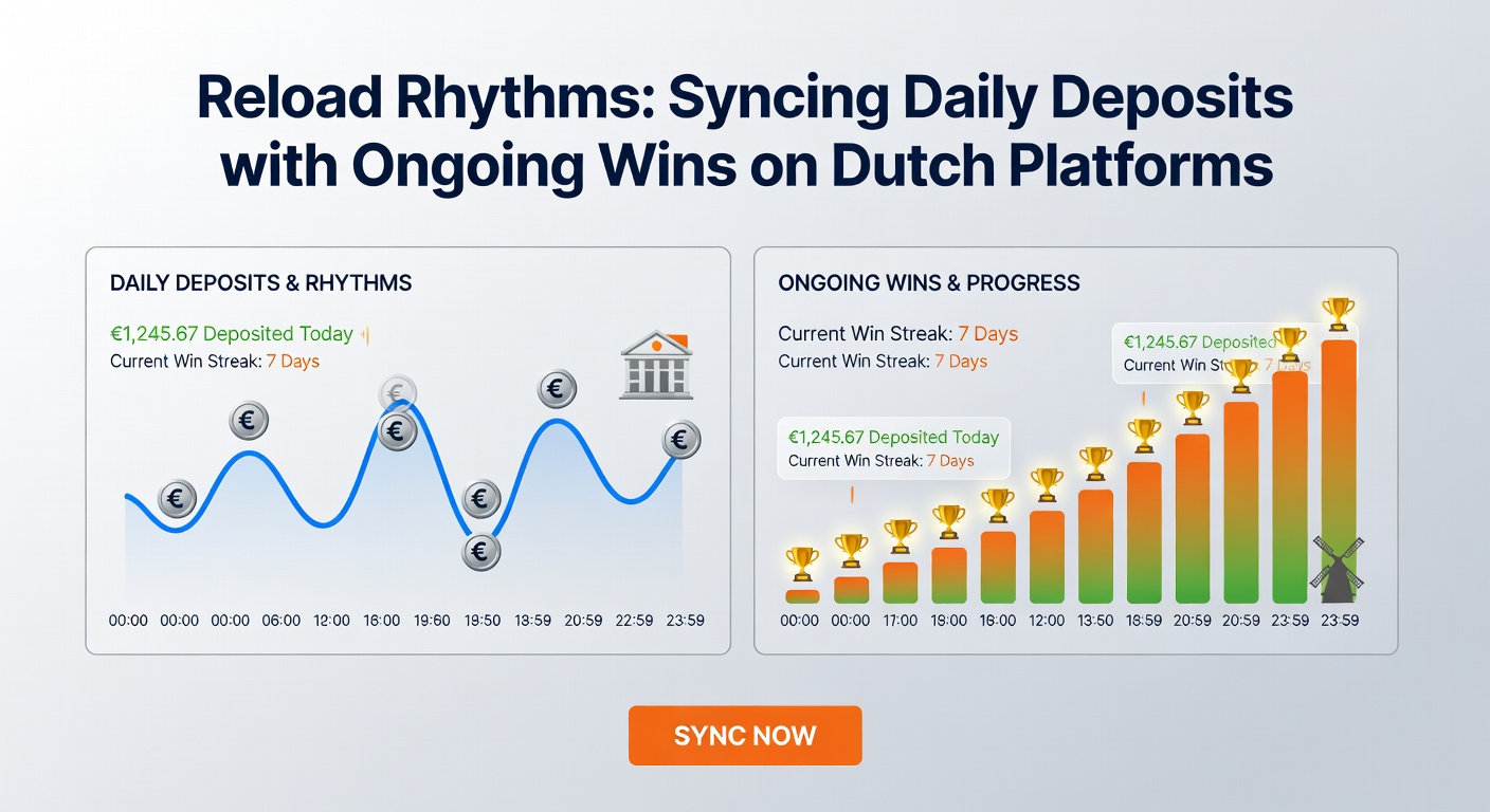 Voorbeeld van een spelerdashboard met reload bonus timing en winstgrafieken op een Nederlands platform, highlightend april 2026 seizoenspieken