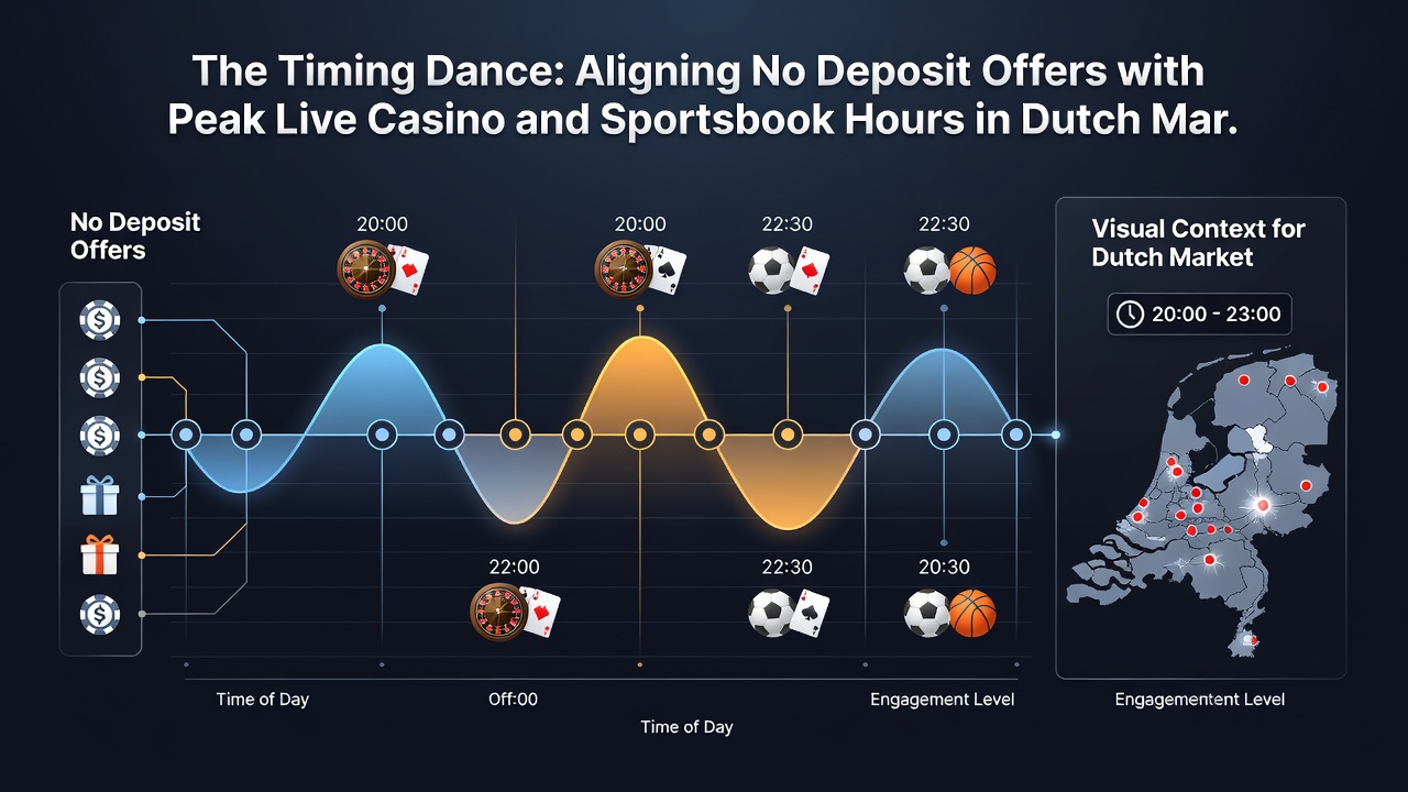 Grafiek van piekuren voor live casino en sportsbook met no deposit timing in Nederland