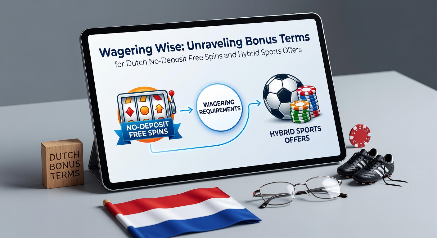 Overzicht van bonusvoorwaarden met free spins en sportweddenschappen icons op een Nederlands casino platform